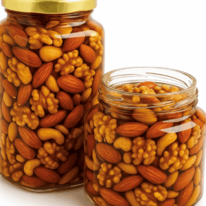 Miel Pura de Abeja con Mezcla de Nuez , Nuez de la India y Almendras | 350 g (Paquete de 3 Frascos)